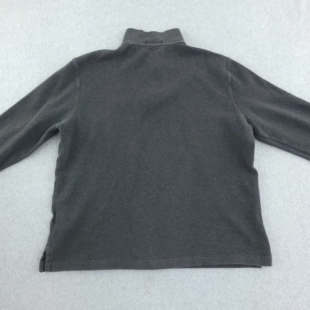 Polo Ralph Lauren Estate Rib Sweater Mens M Gray 1/4 Zip Mock Neck Pullover